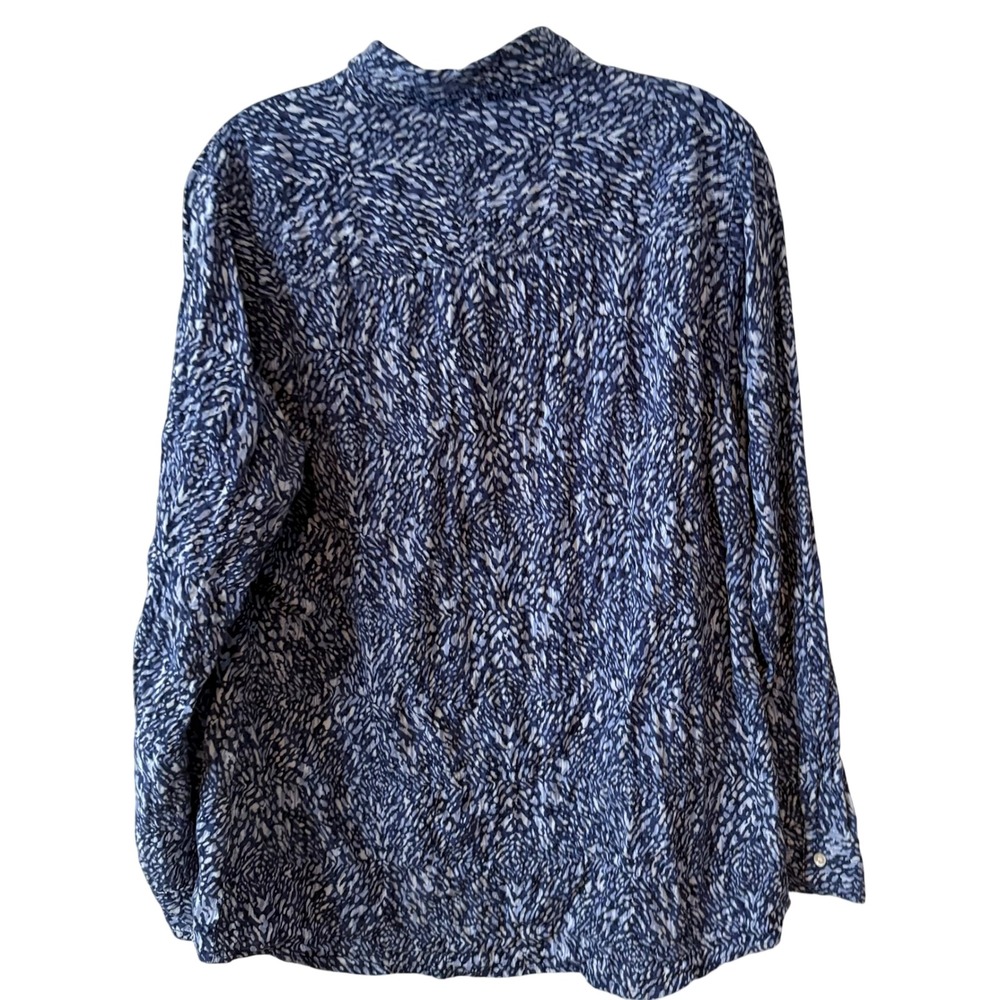 J.‎ McLaughlin Women's Blue Abstract Patterned Button Front Shirt in Size L - Picture 2 of 11